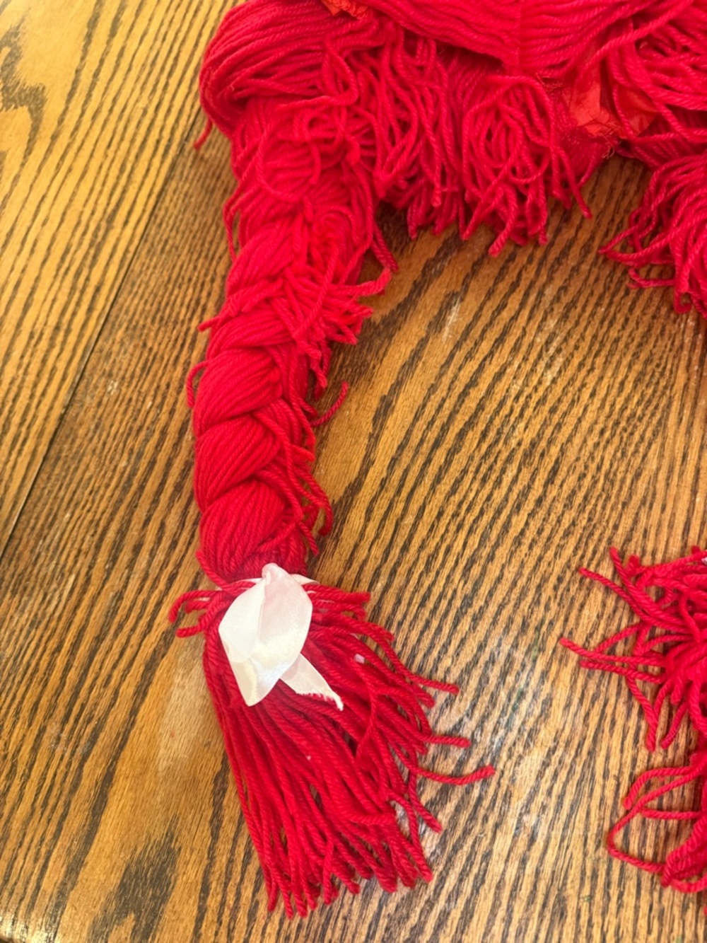 Red Yarn Rag Doll Wig + BONUS New Spirit Wig Cap great for Raggedy Ann or Sally - Picture 3 of 12